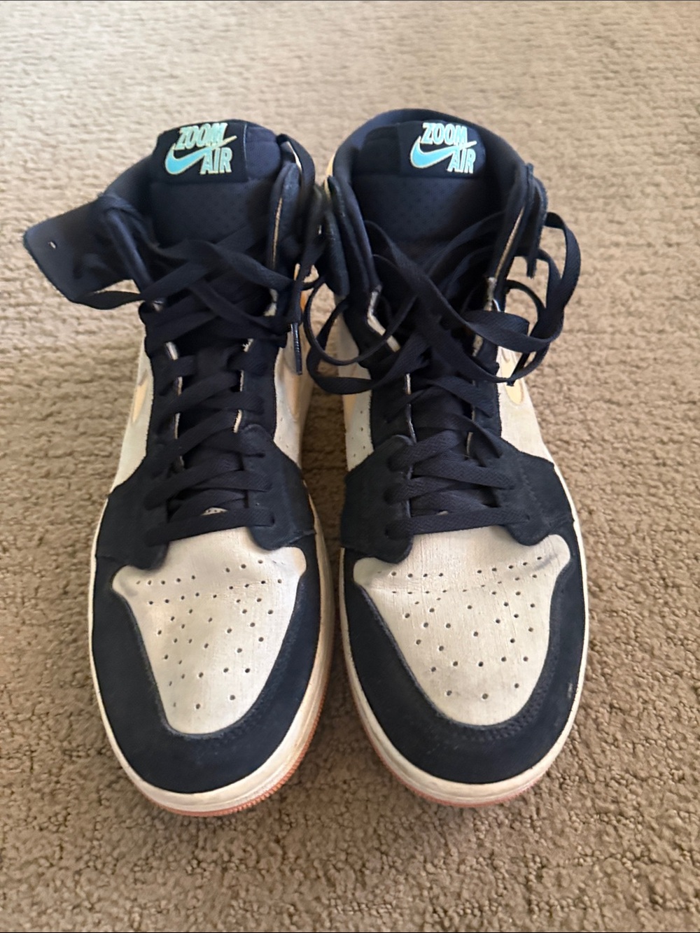 Nike Air Jordan 1 Mid - black, Orange, Cream size 11 - Picture 2 of 4